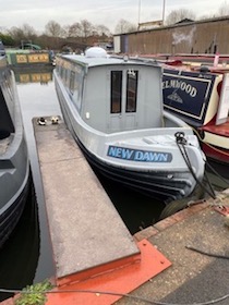 The New Dawn canal boat operating out of Hinksford Wharf