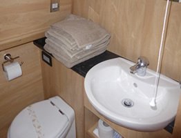 A bathroom on a canal boat
